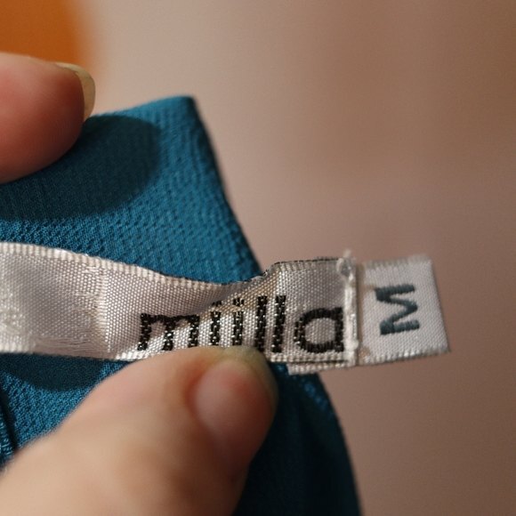 Milla Blue Fringe Swing Top Mixed Media Boho Festival Hippie Western Medium - Picture 8 of 12